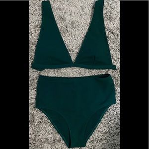 Forest Green High Waisted Bikini